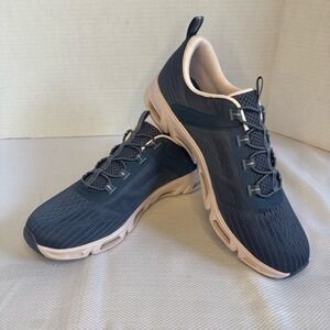 Skechers Women’s Memory Foam Slip On Sneakers Blue Comfort Shoes Sz 8